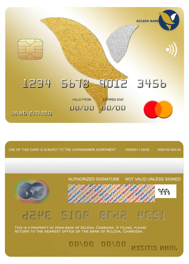 Cambodia Acleda bank mastercard